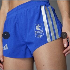 Adidas Adizero Running Shorts 2" Womens M 2025 Boston Marathon Split Short Blue